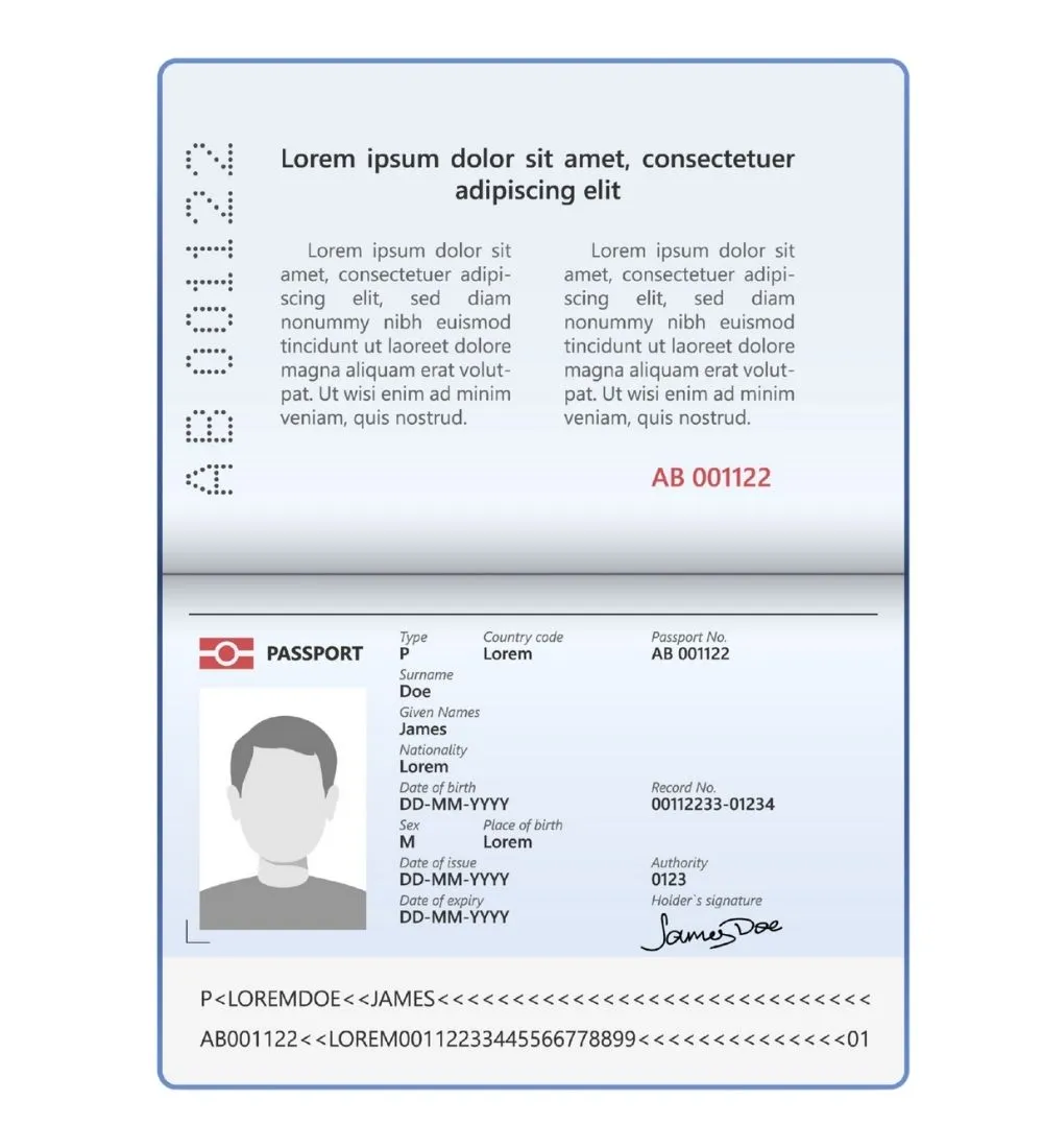 パスポートの見本画像